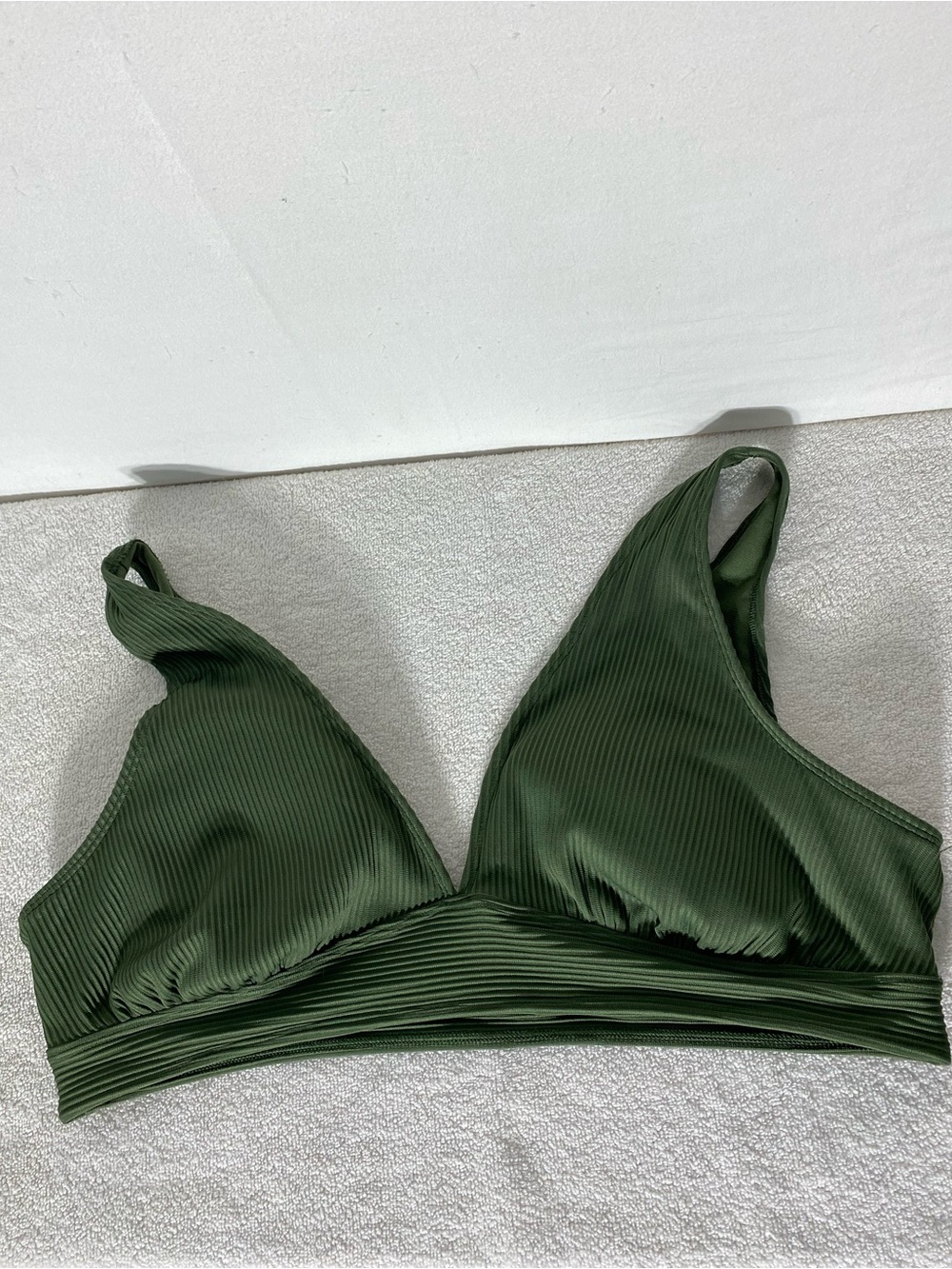 5/$25 Olive Green Ribbed Bikini Top